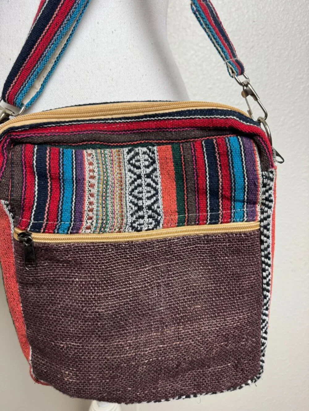 Hippie Festival HEMP Himalayan Crossbody Bag Organizer Unisex